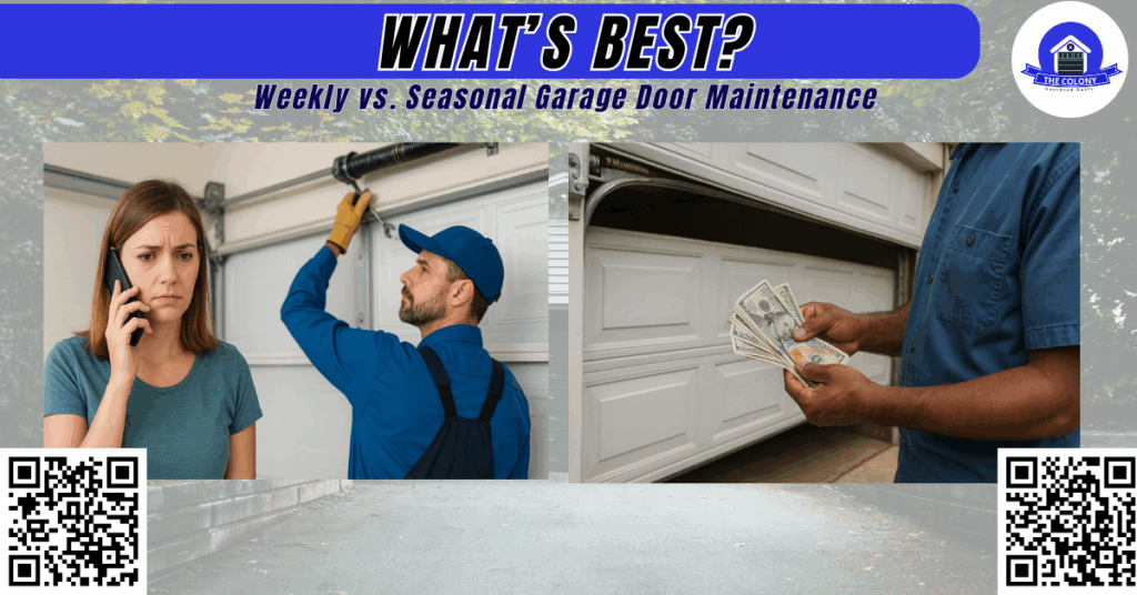 Weekly vs. Seasonal Garage Door Maintenance — What’s Best? - The Colony Overhead Doors